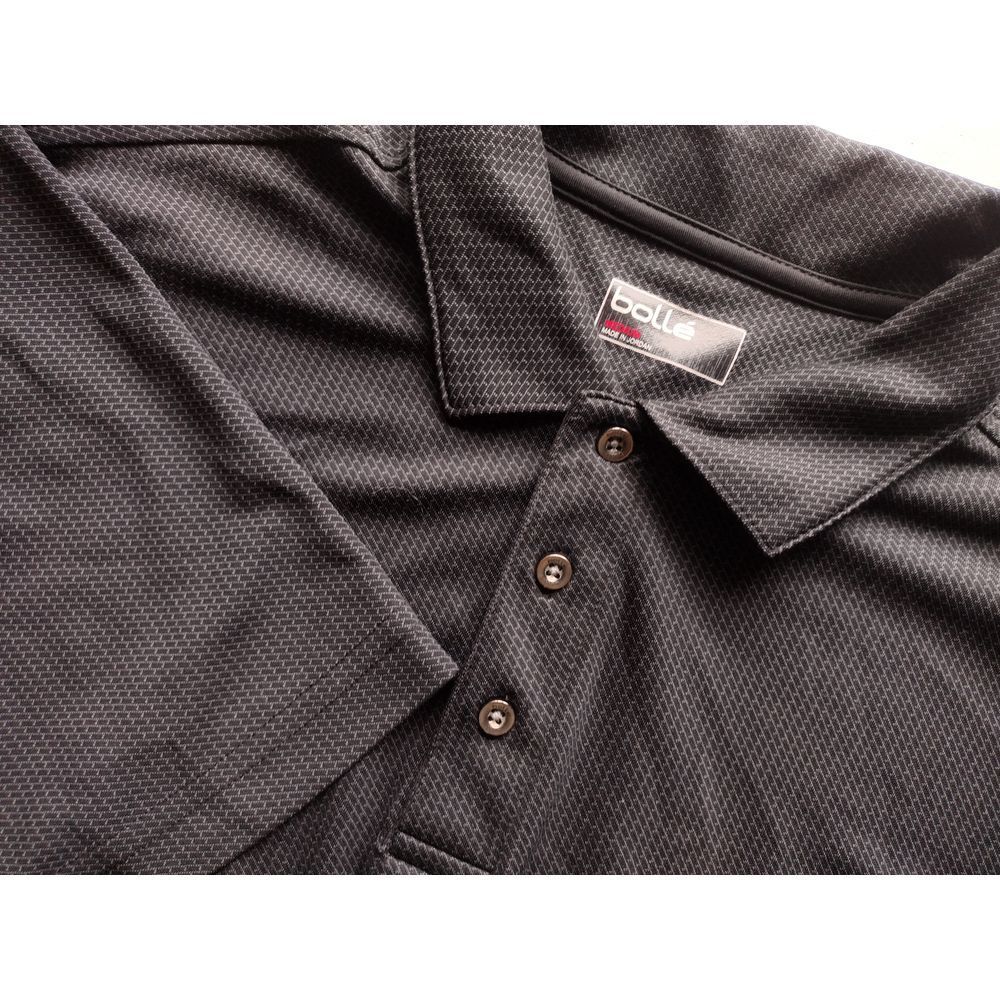 Bolle Performance Black Textured Golf Polo Shirt Athletic‎ Moisture Wicking M